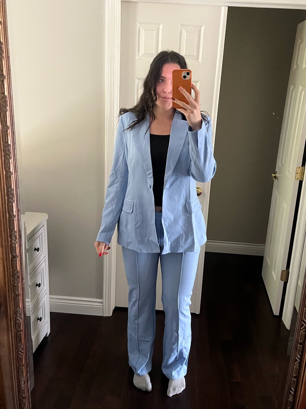 Fashion Nova Light Blue Women's Blazer & Pant Set